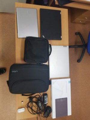 skradzione laptopy, rzutnik oraz tablet