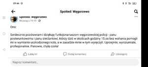 podziękowania dla policjantów