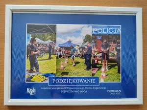 list z podziękowaniem za pomoc w organizacji Węgorzewskiego Pikniku Żeglarskiego Bezpieczni n nad Woda od Portu Keja