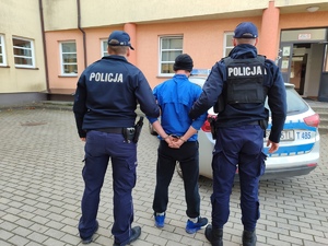 policjanci, mężczyzna, radiowóz, kajdanki
