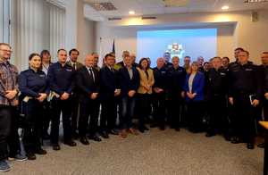 Odprawa roczna podsumowująca pracę węgorzewskich policjantów w 2025 roku